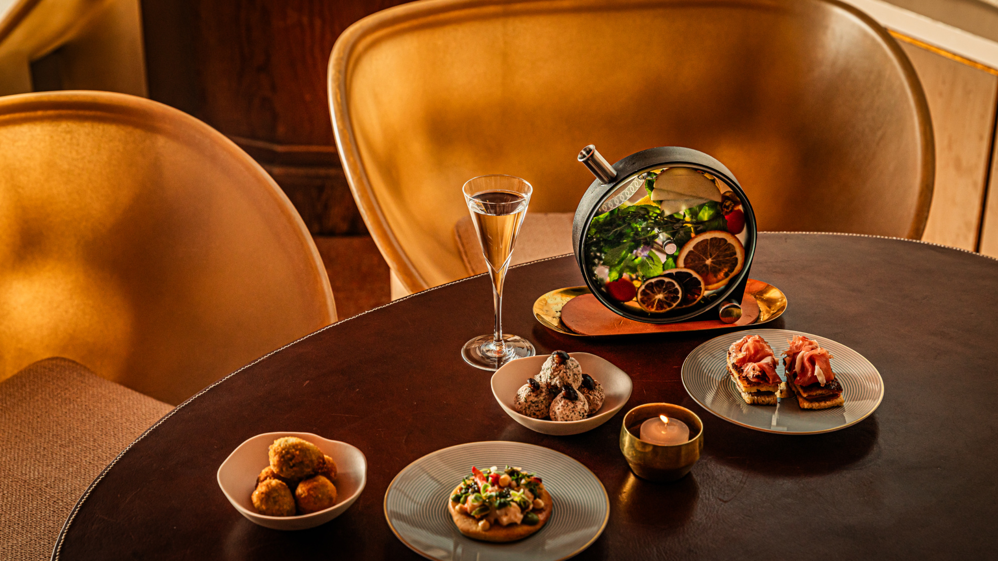 March Houston signature dishes The restaurant serves a six or nine-course tasting menu that changes to reflect different regions of the Mediterranean.